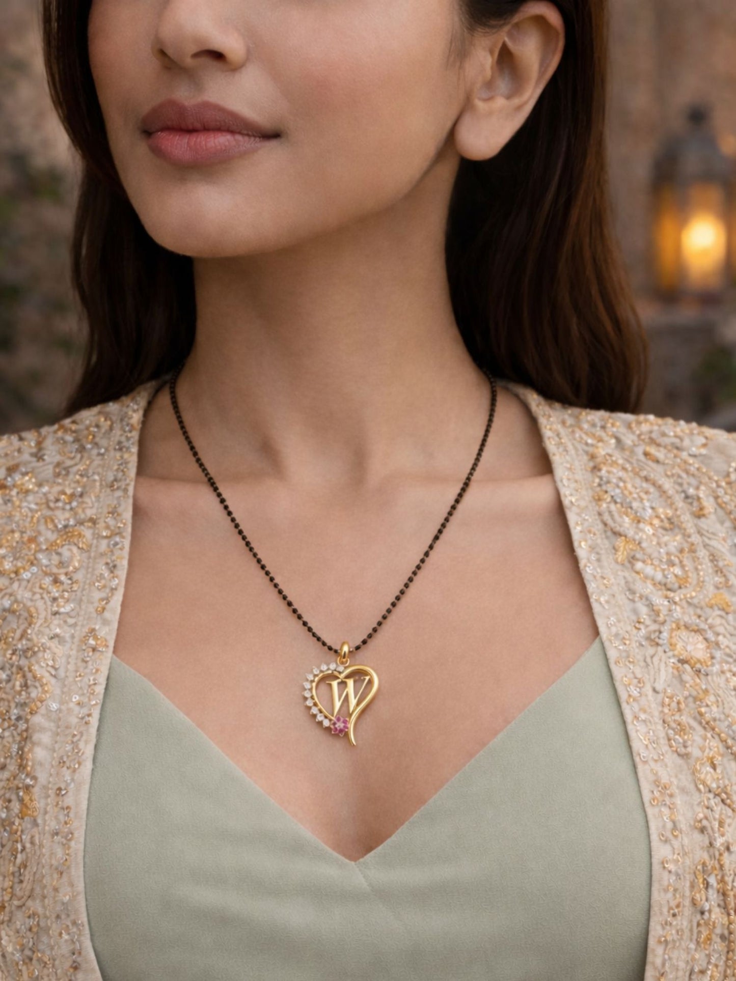 A To Z Letter Heart Short Mangalsutra Designs for Women