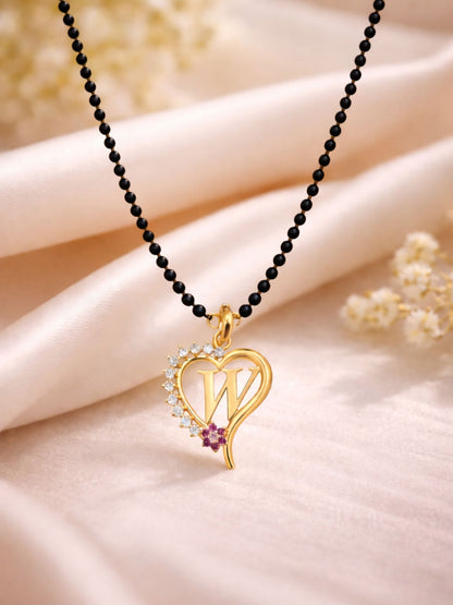 A To Z Letter Heart Short Mangalsutra Designs for Women