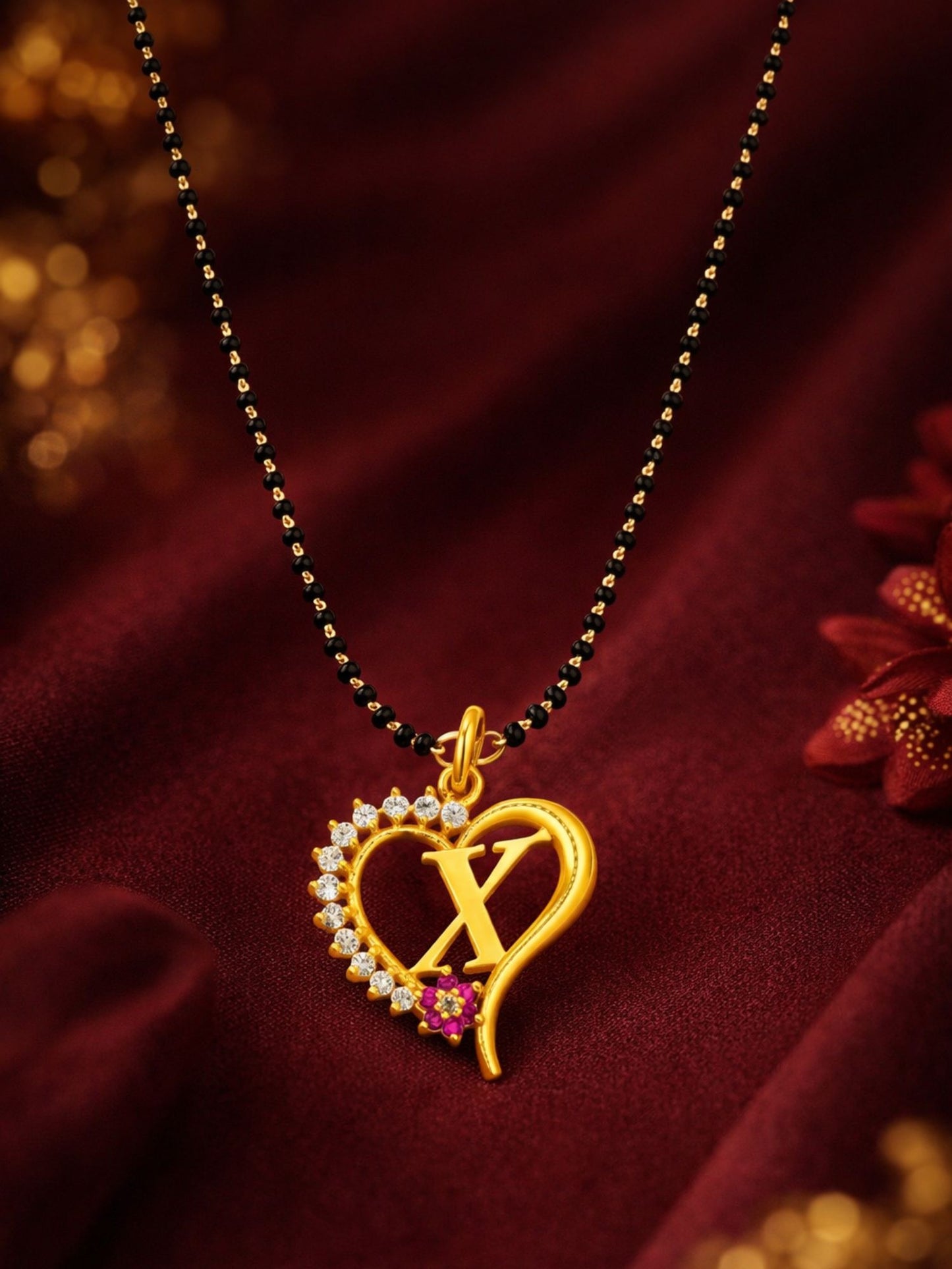 A To Z Letter Heart Short Mangalsutra Designs for Women