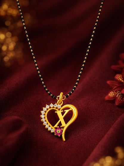 A To Z Letter Heart Short Mangalsutra Designs for Women