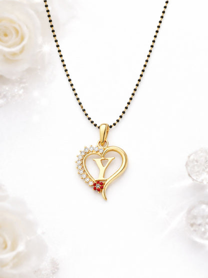 A To Z Letter Heart Short Mangalsutra Designs for Women