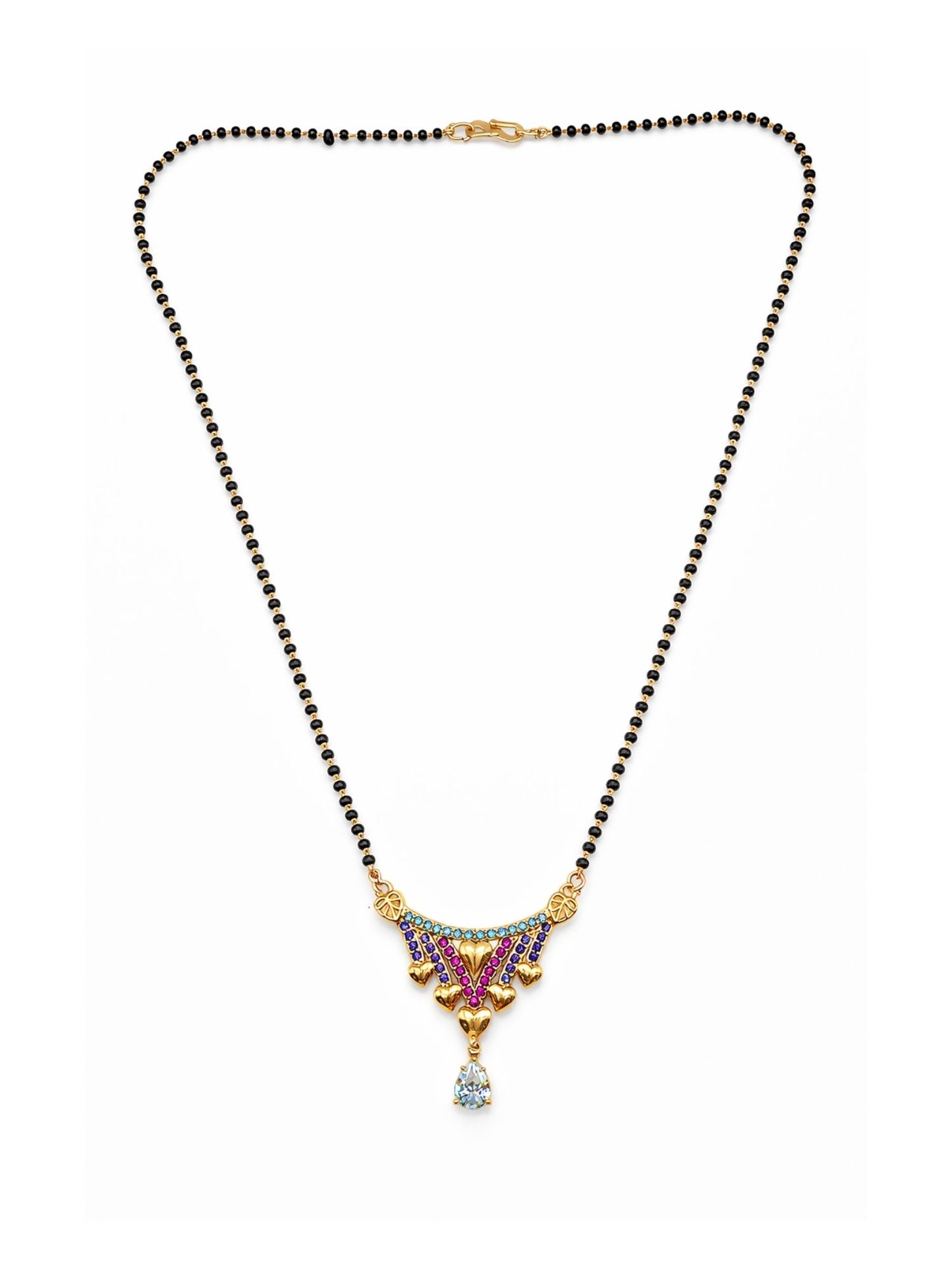Rose Gold Short Mangalsutra Design with Heart Drop