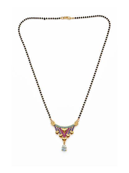 Rose Gold Short Mangalsutra Design with Heart Drop