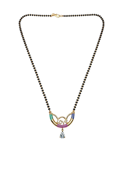 Rose Gold Short Mangalsutra Design with Love Pendant