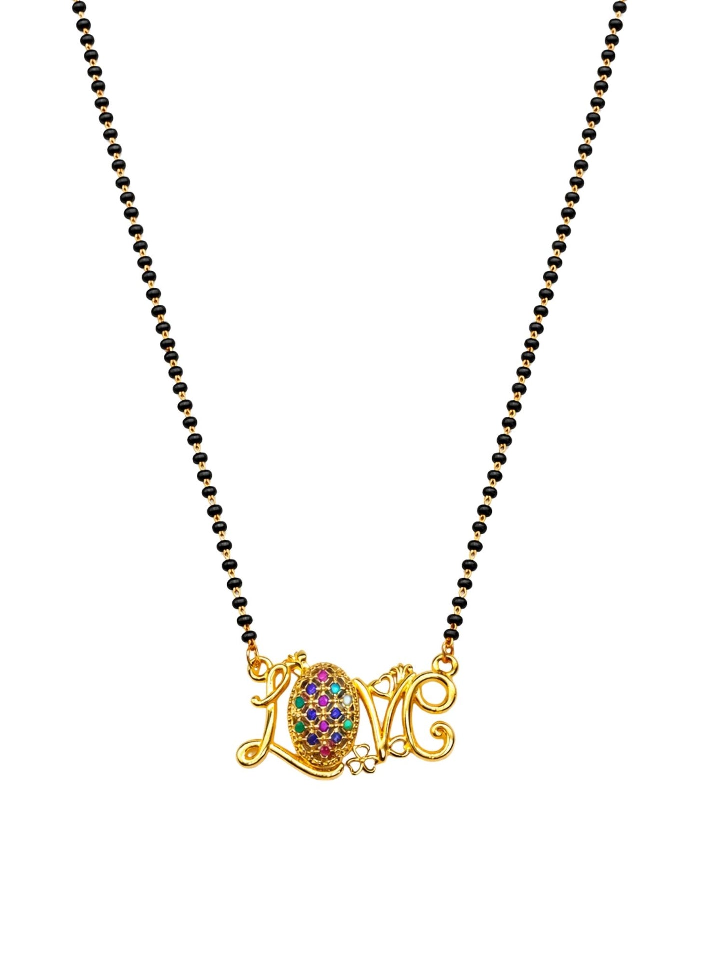 Rose Gold Short Mangalsutra Design Love Pendant for Women