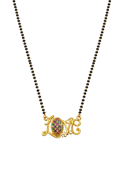 Rose Gold Short Mangalsutra Design Love Pendant for Women