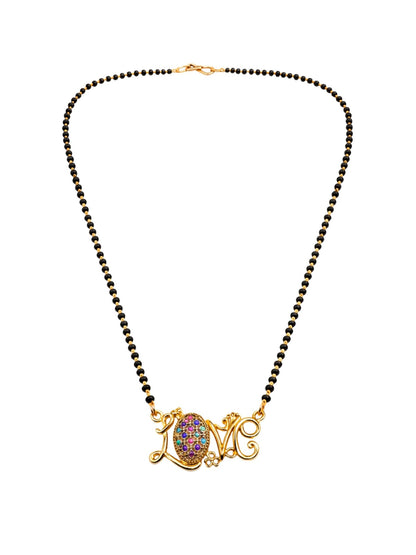 Rose Gold Short Mangalsutra Design Love Pendant for Women