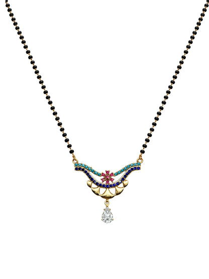 Short Mangalsutra Design Rose Gold Beads Pendant
