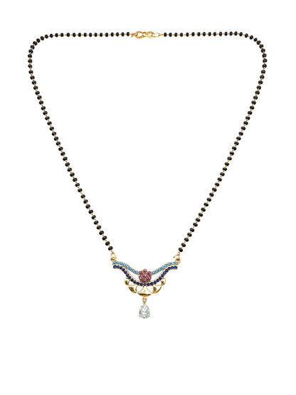 Short Mangalsutra Design Rose Gold Beads Pendant