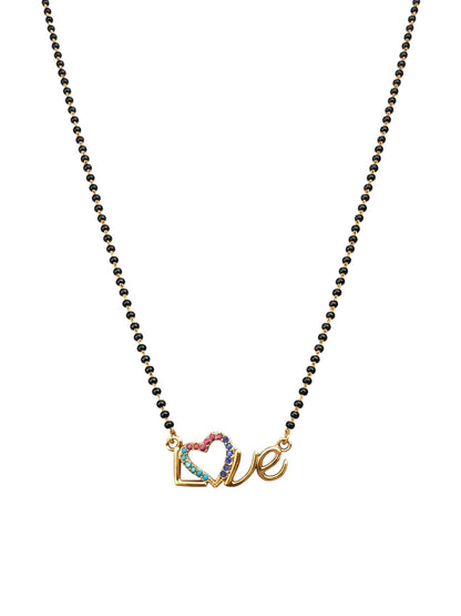Rose Gold Short Mangalsutra Design Love Heart Necklace