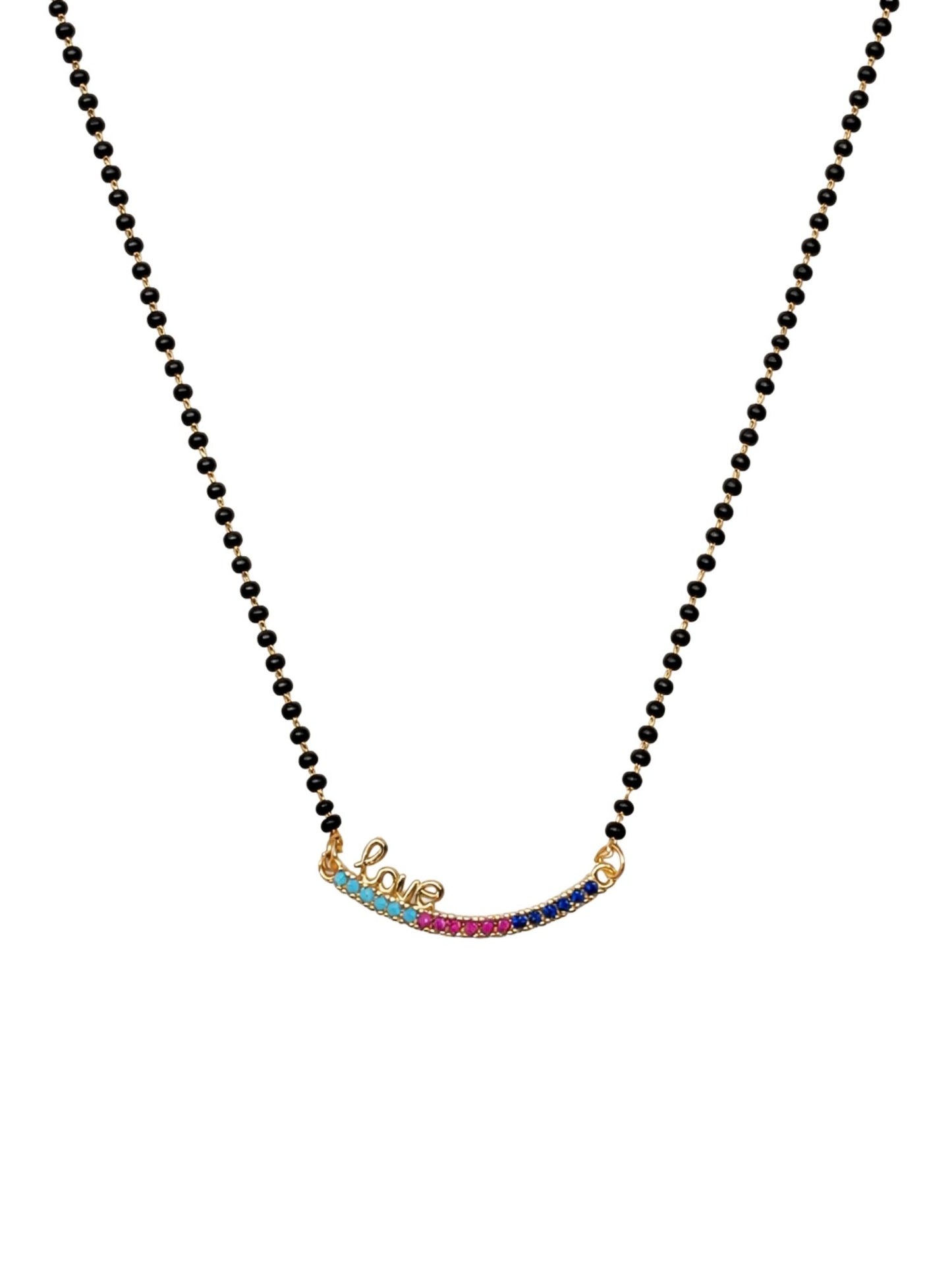 Rose Gold Short Mangalsutra Design Love Pendant Necklace
