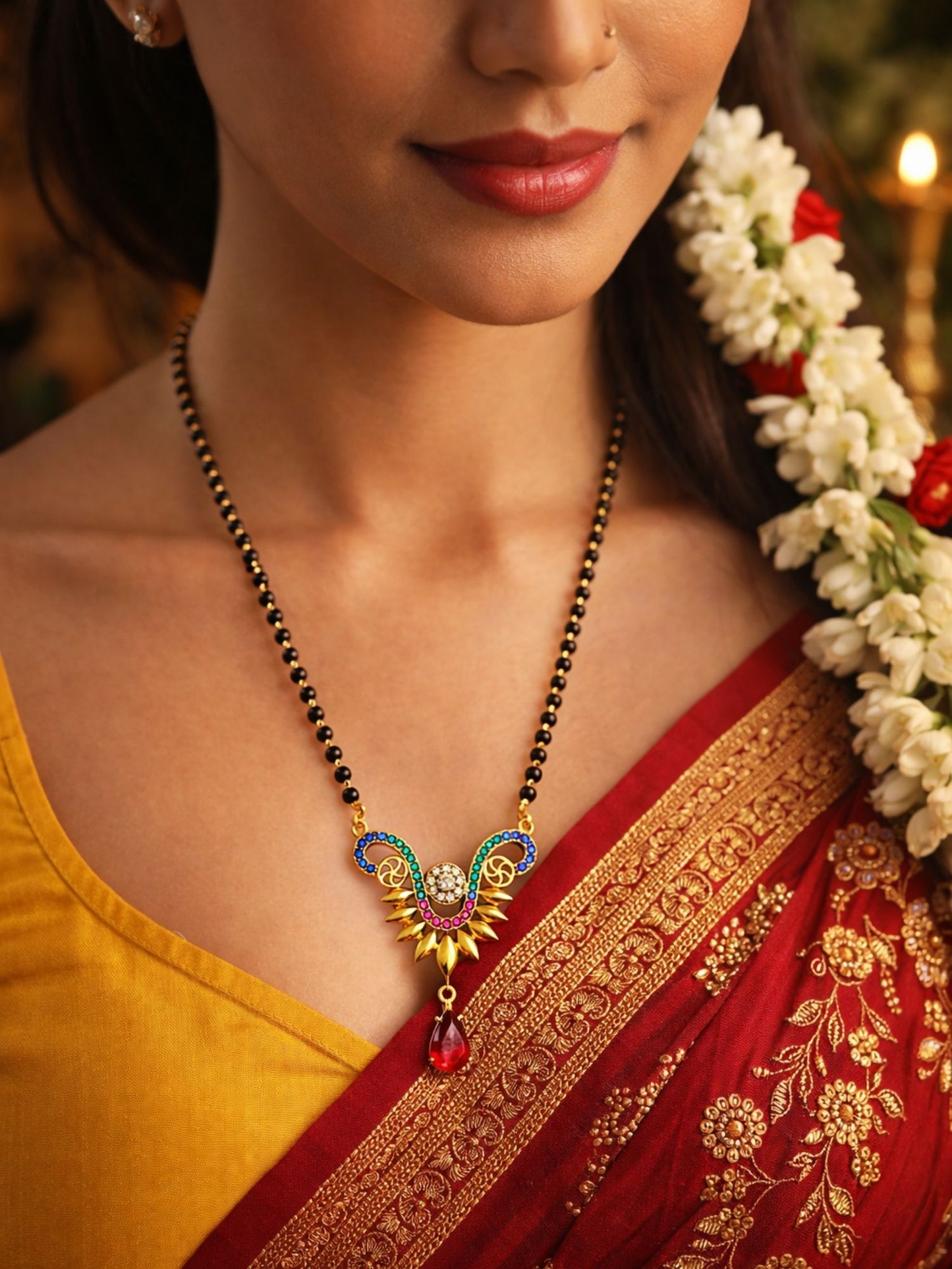 Short Mangalsutra Design Premium Rose Gold Pendant