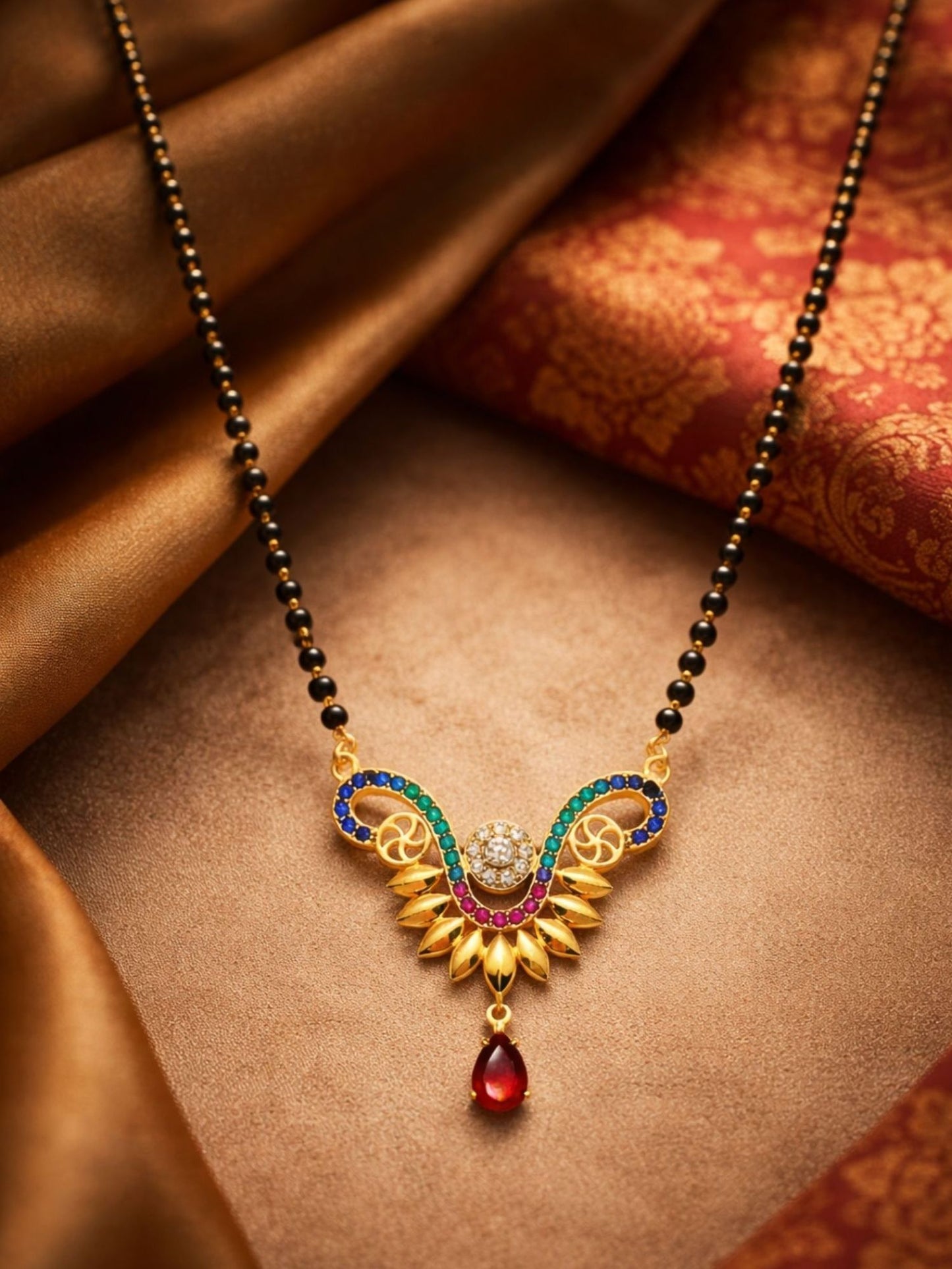 Short Mangalsutra Design Premium Rose Gold Pendant