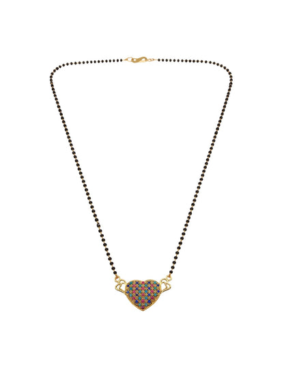 Short Mangalsutra Design Multicolor Heart Pendant for Women