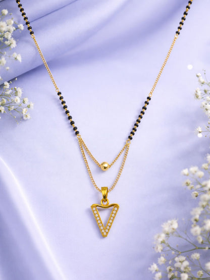 "A" To "Z" Letter Short Mangalsutra Designs with Gold Ball
