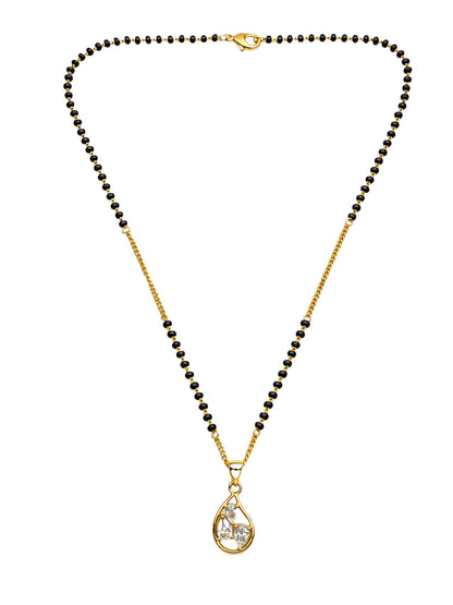 Teardrop Diamond Pendant Short Mangalsutra for Women