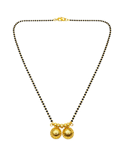 Gold Plated Two Vati Pendant Short Mangalsutra Design