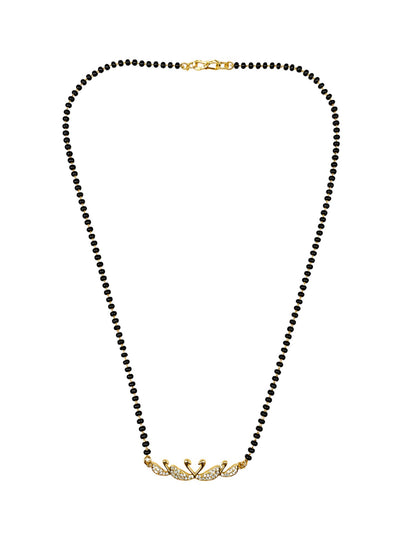 Gold Plated Swan Diamond Studded Short Mangalsutra Design