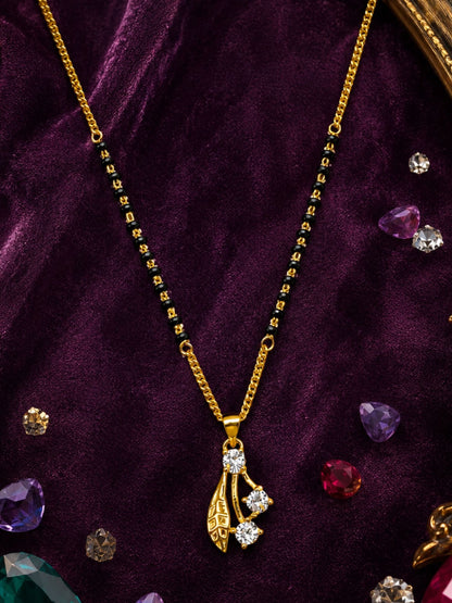 Leaf AD Pendant Short Mangalsutra Design for Women