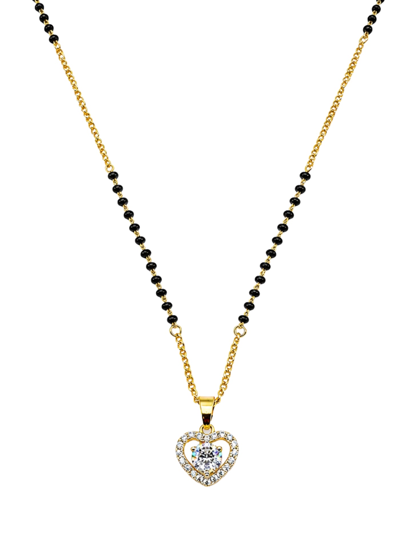 Heart AD Pendant Short Mangalsutra Design for Her.
