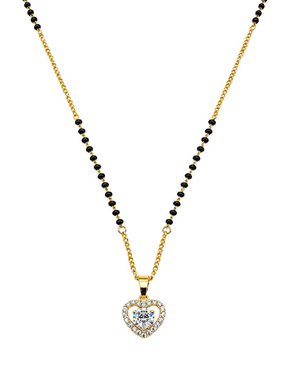 Heart AD Pendant Short Mangalsutra Design for Her.