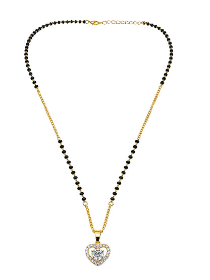 Heart AD Pendant Short Mangalsutra Design for Her.