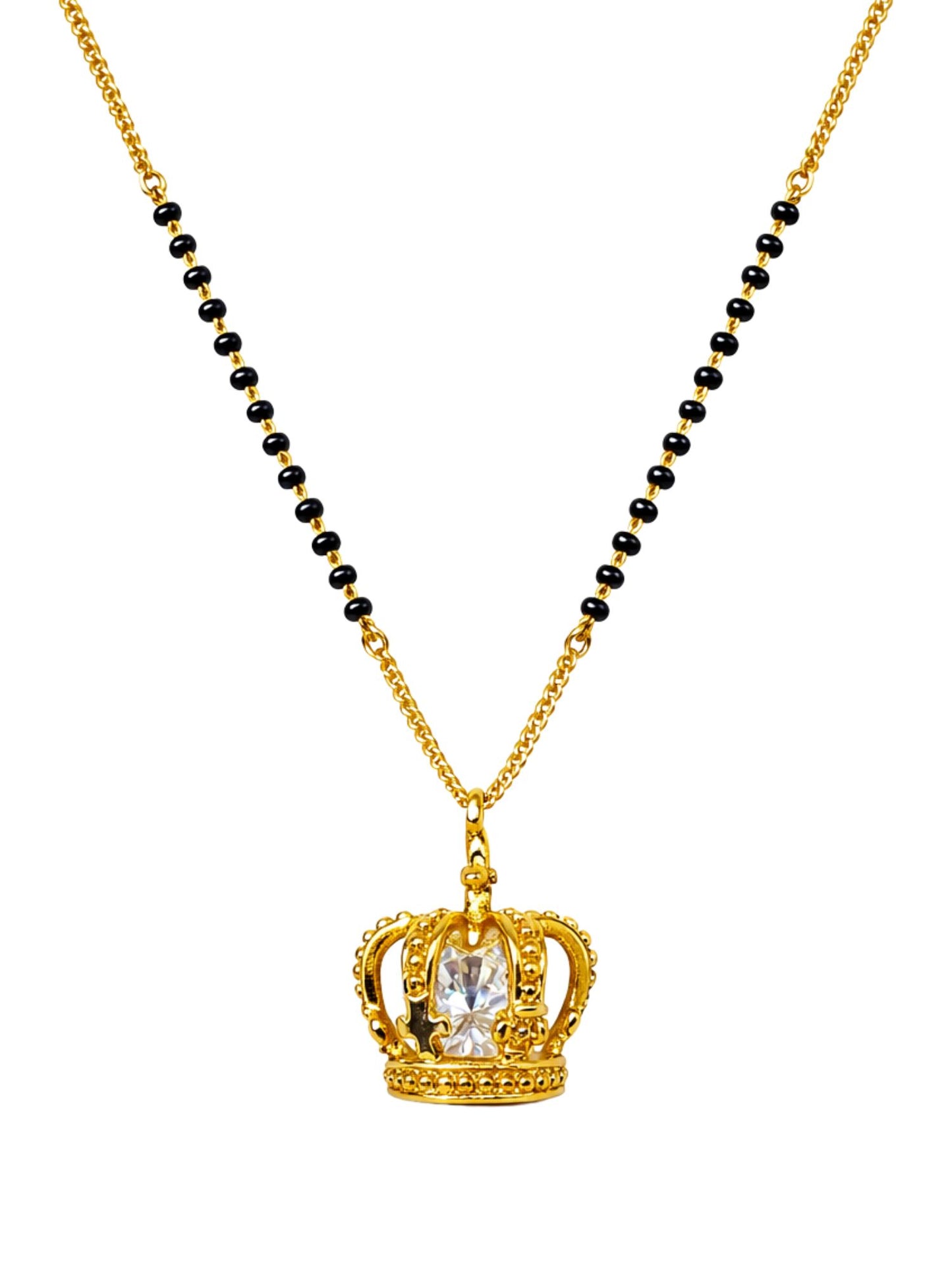 Crown Pendant Short Mangalsutra Design for Women