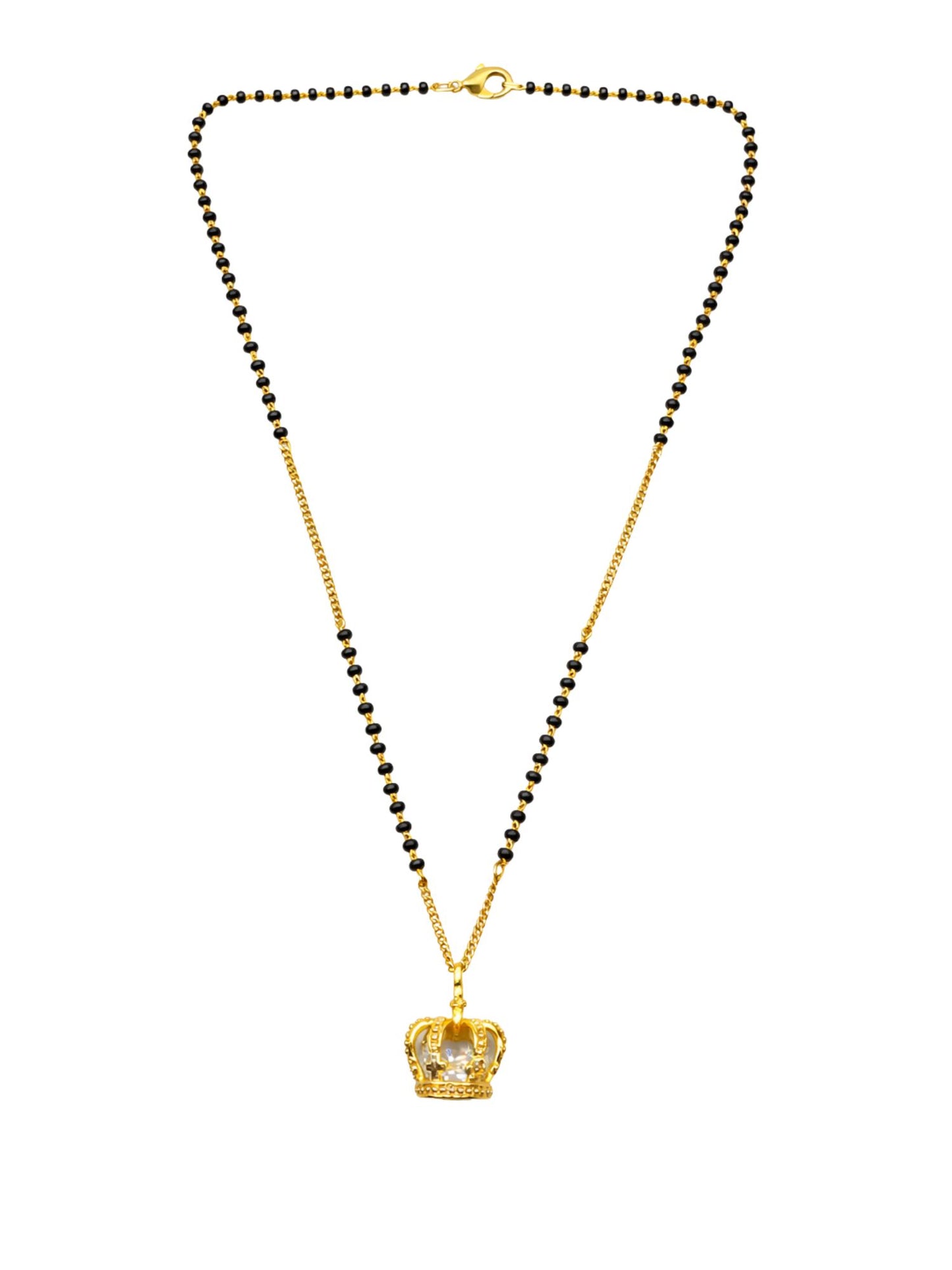 Crown Pendant Short Mangalsutra Design for Women