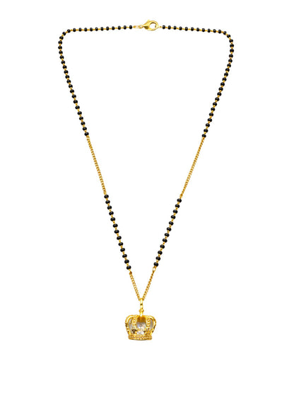 Crown Pendant Short Mangalsutra Design for Women