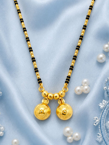 Two Vati Long Mangalsutra Design with Black Gold Beads.