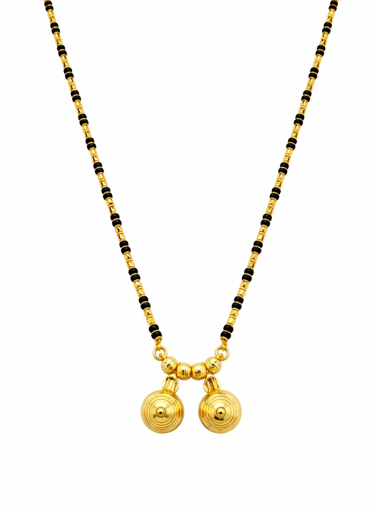 Two Vati Long Mangalsutra Design with Black Gold Beads.