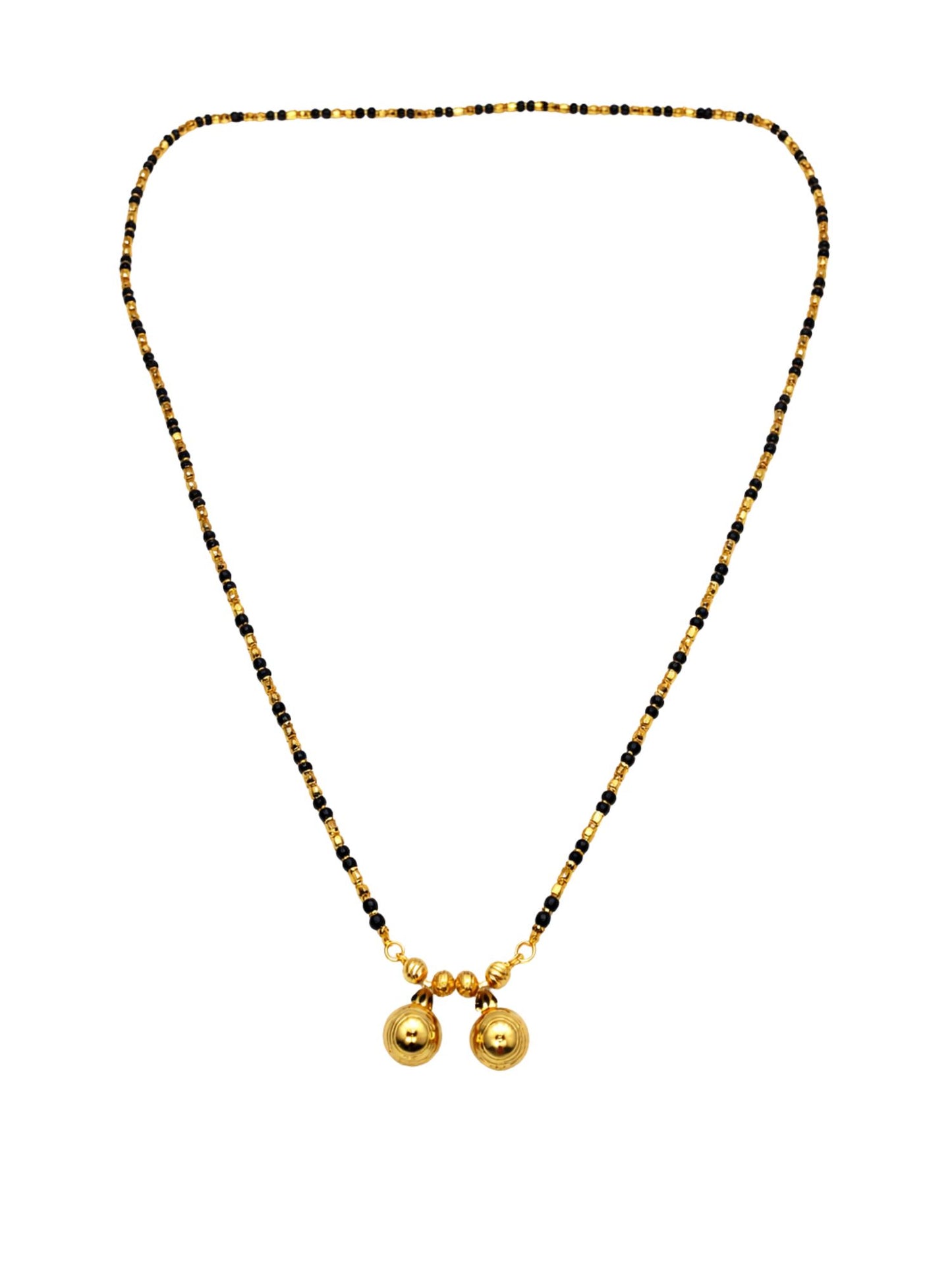 Two Vati Long Mangalsutra Design with Black Gold Beads.