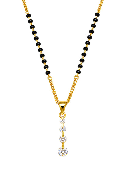 Short Mangalsutra Designs with Diamond Pendant
