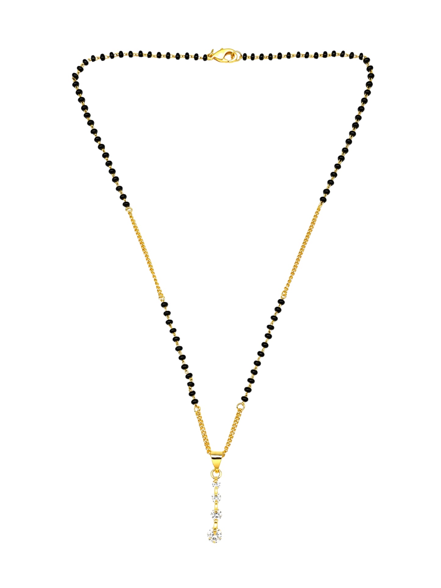 Short Mangalsutra Designs with Diamond Pendant