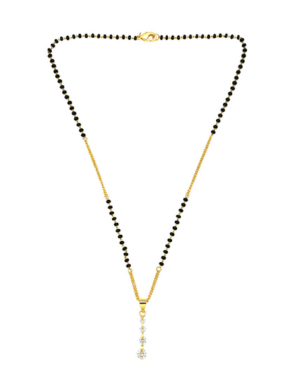 Short Mangalsutra Designs with Diamond Pendant