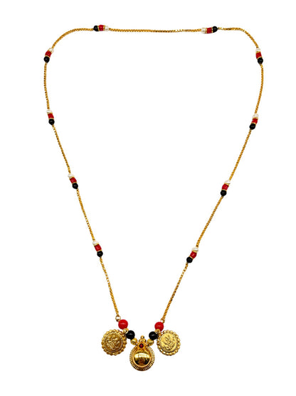 South Indian Long Mangalsutra Design - Coin Charms