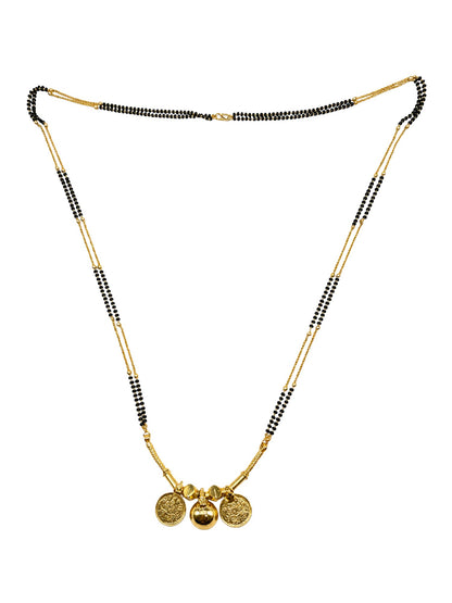 South Indian Coin Mangalsutra with Dual Black Bead
