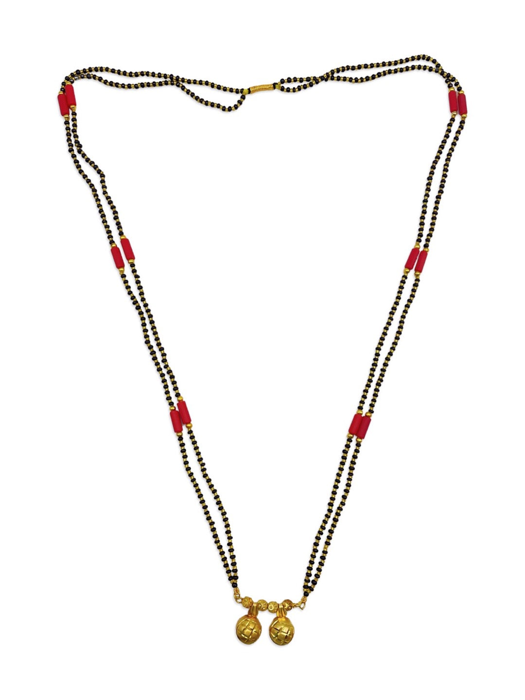 Long Mangalsutra Designs Gold Plated Latest Vati Pendant Double Layer Mangalsutra
