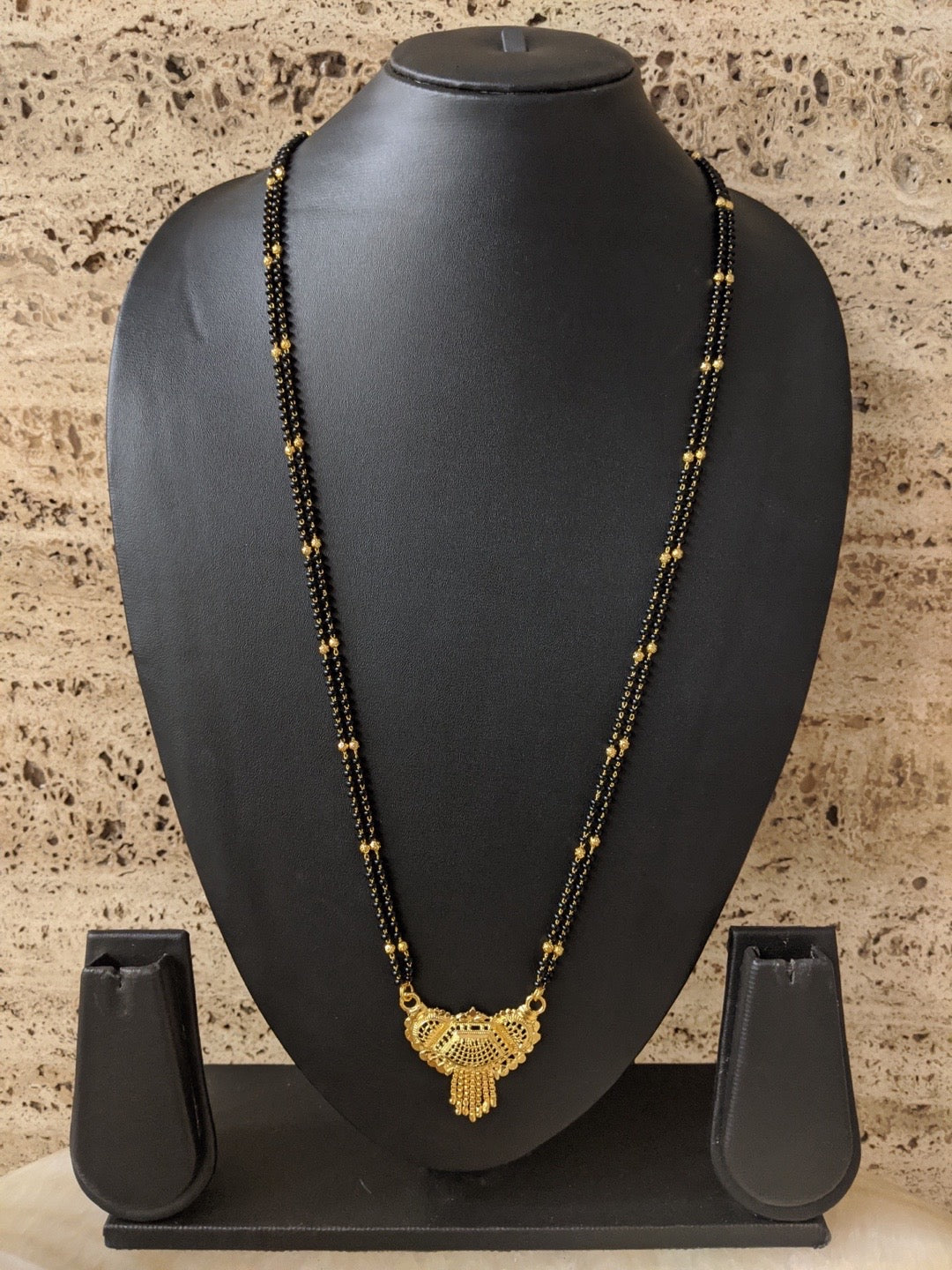 Long Mangalsutra Designs Gold Plated Latest Pendant 2 Line Mangalsutra