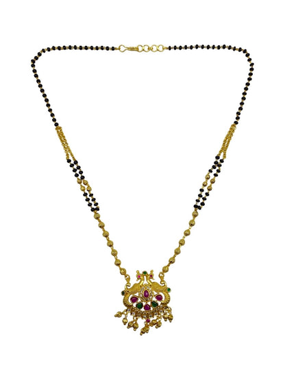 Short American Diamond Mangalsutra Peacock Pendant