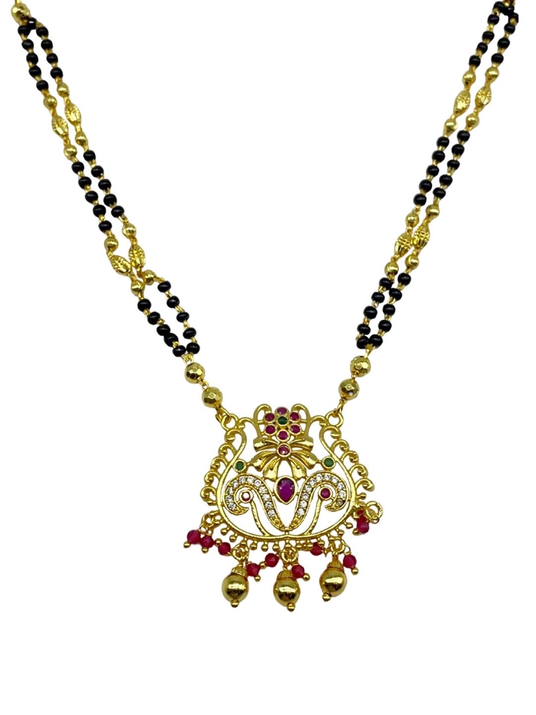 Fancy  American Diamond Mangalsutra Flower Pendant