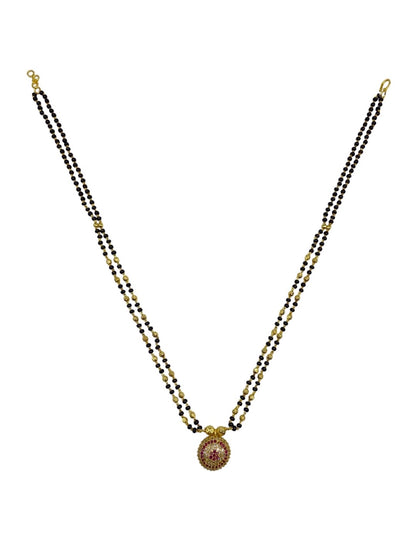 American Diamond Mangalsutra Multi Stone Round Pendant