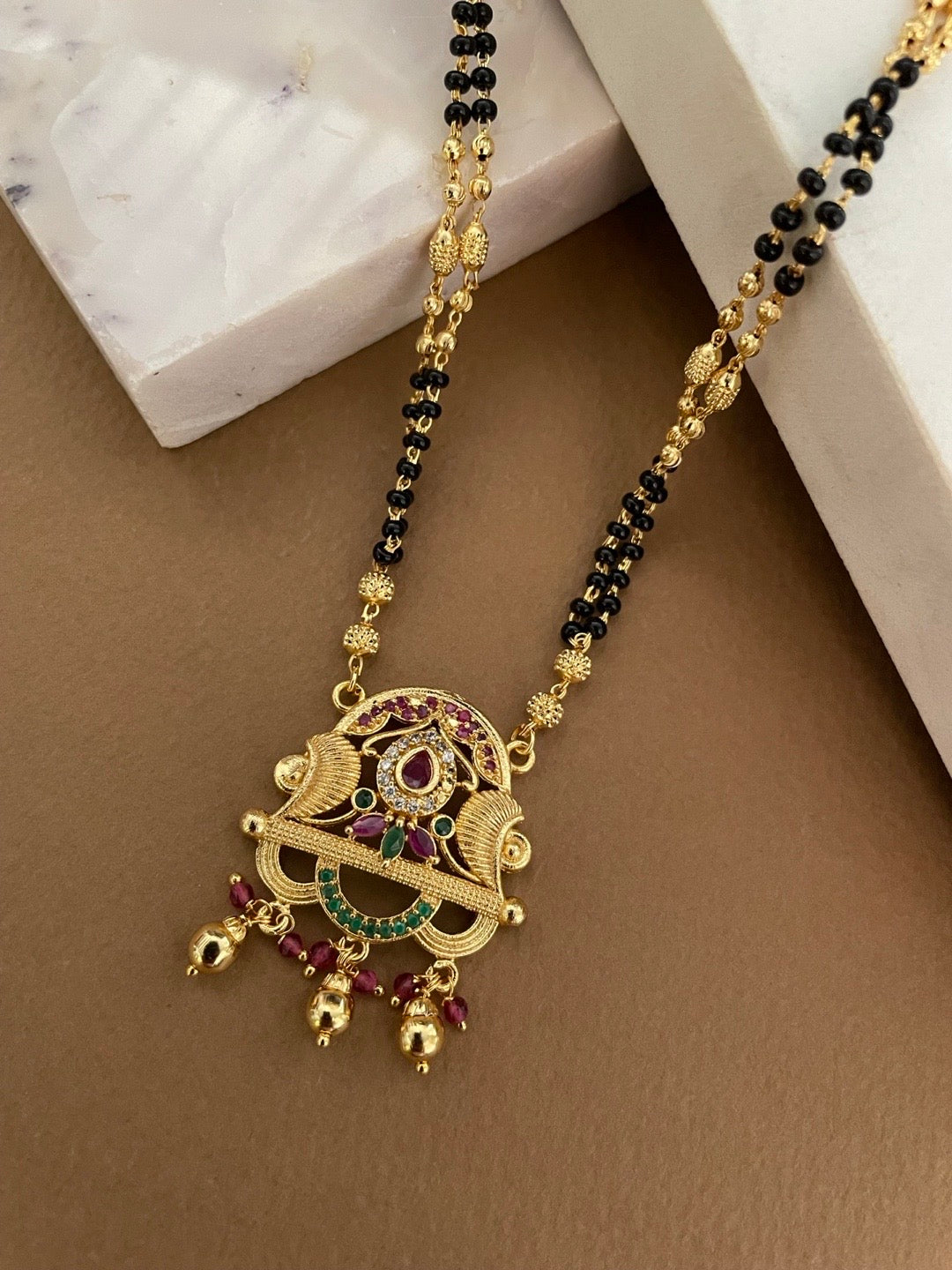 American Diamond Mangalsutra Multi Stone Fancy Pendant