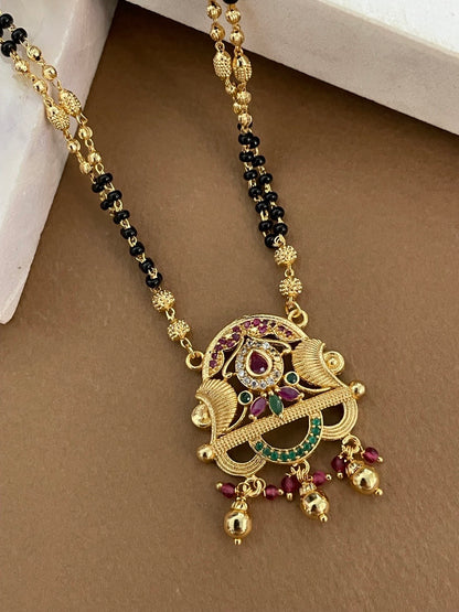 American Diamond Mangalsutra Multi Stone Fancy Pendant