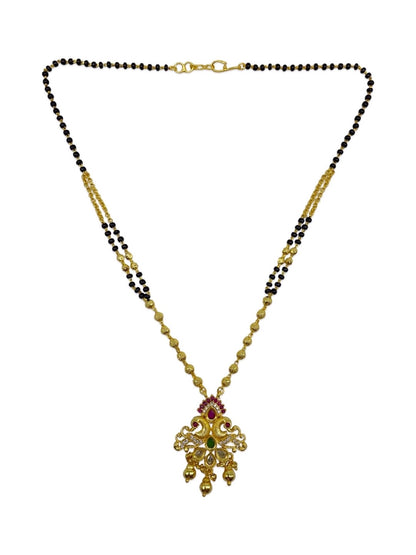 American Diamond Mangalsutra Peacock Design Pendant