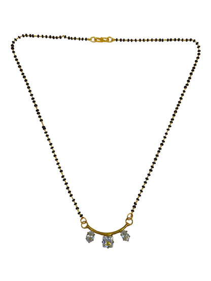 American Diamond Pendant Stud Short Mangalsutra Design