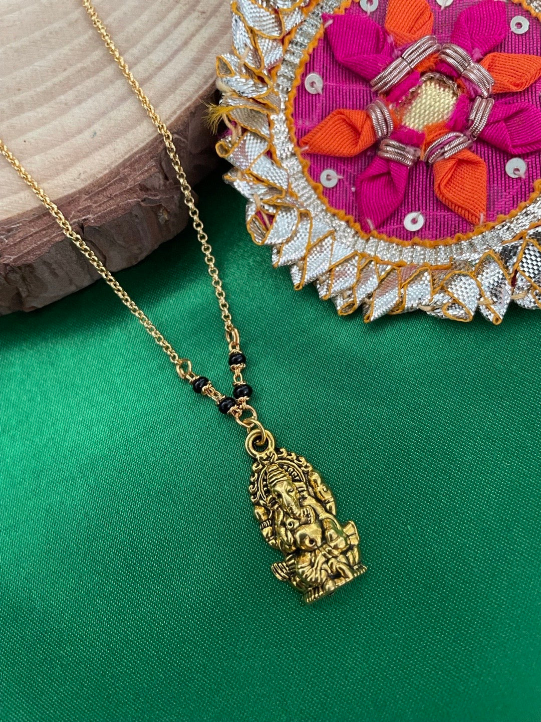 Ganesha Pendant Short Mangalsutra Design