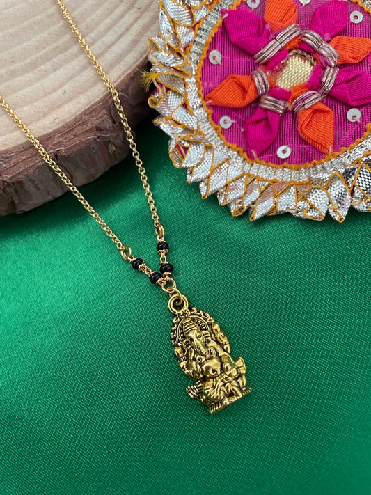 Ganesha Pendant Short Mangalsutra Design