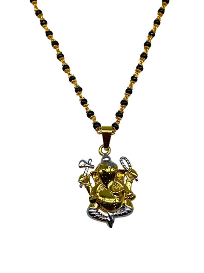 Gold/ Silver Ganesha Pendant Short Mangalsutra Design