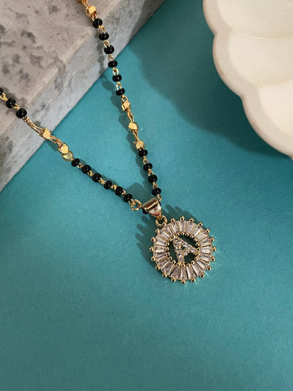A TO Z Letter American Diamond Short Mangalsutra Design